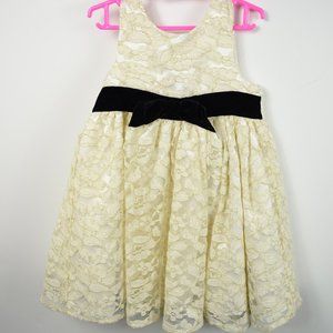 Ivory and gold lace party dress